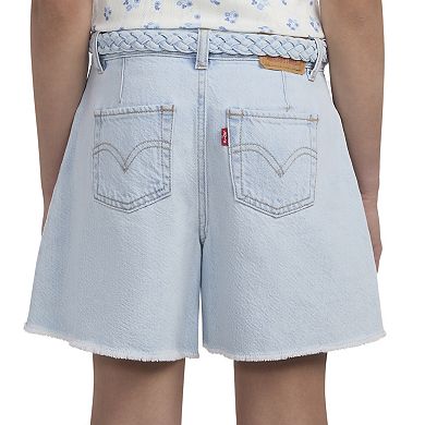 Girls 7-16 Levi's® Pleated Jean Shorts & Detachable Belt 2-Piece Set