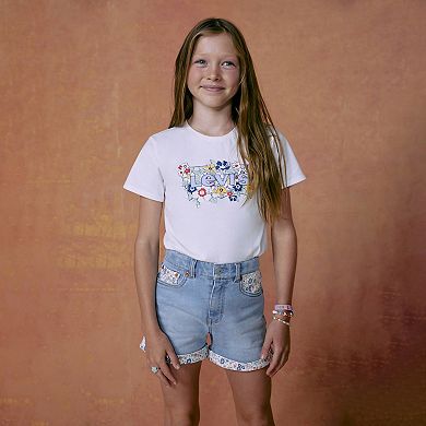 Girls 7-16 Levi's® Floral Mini Mom Jean Shorts