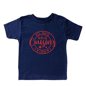 Red White And Blue Cousin's Crew Toddler Short Sleeve Graphic Tee