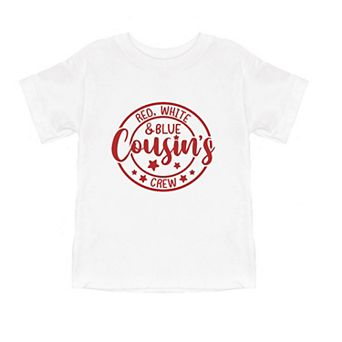 Red White And Blue Cousin's Crew Toddler Short Sleeve Graphic Tee