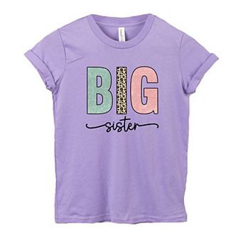 Big Sister Leopard Youth Short Sleeve Graphic Tee