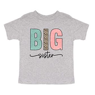 Big Sister Leopard Youth Short Sleeve Graphic Tee