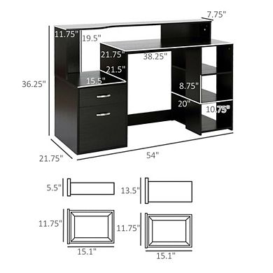 Modern Office Computer Desk with Spacious Work Surface and Sleek Design