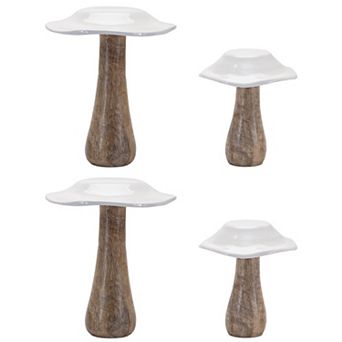 Mushroom (Set of 4) 5.25"H, 7.5"H Wood