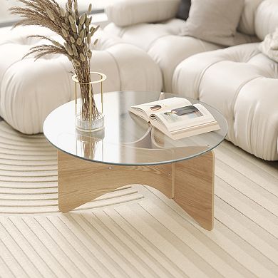 Umbra Madera Glass Top Coffee Table