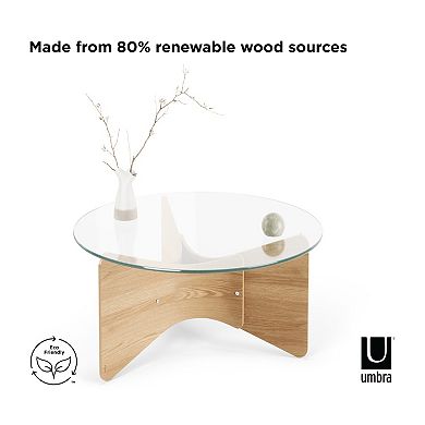 Umbra Madera Glass Top Coffee Table