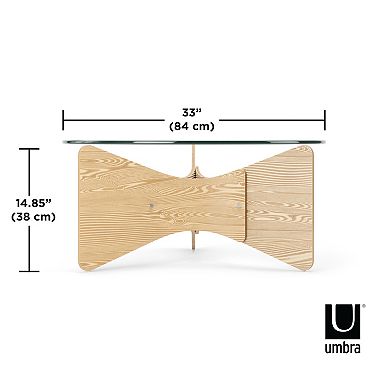 Umbra Madera Glass Top Coffee Table