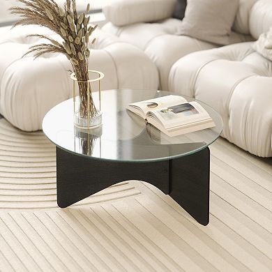 Umbra Madera Glass Top Coffee Table