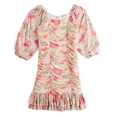 strapless open back dress 2000s Nicolas Ghesquiere Balenciaga Hot Pink Floral Rayon Blend Jersey Top main image 0