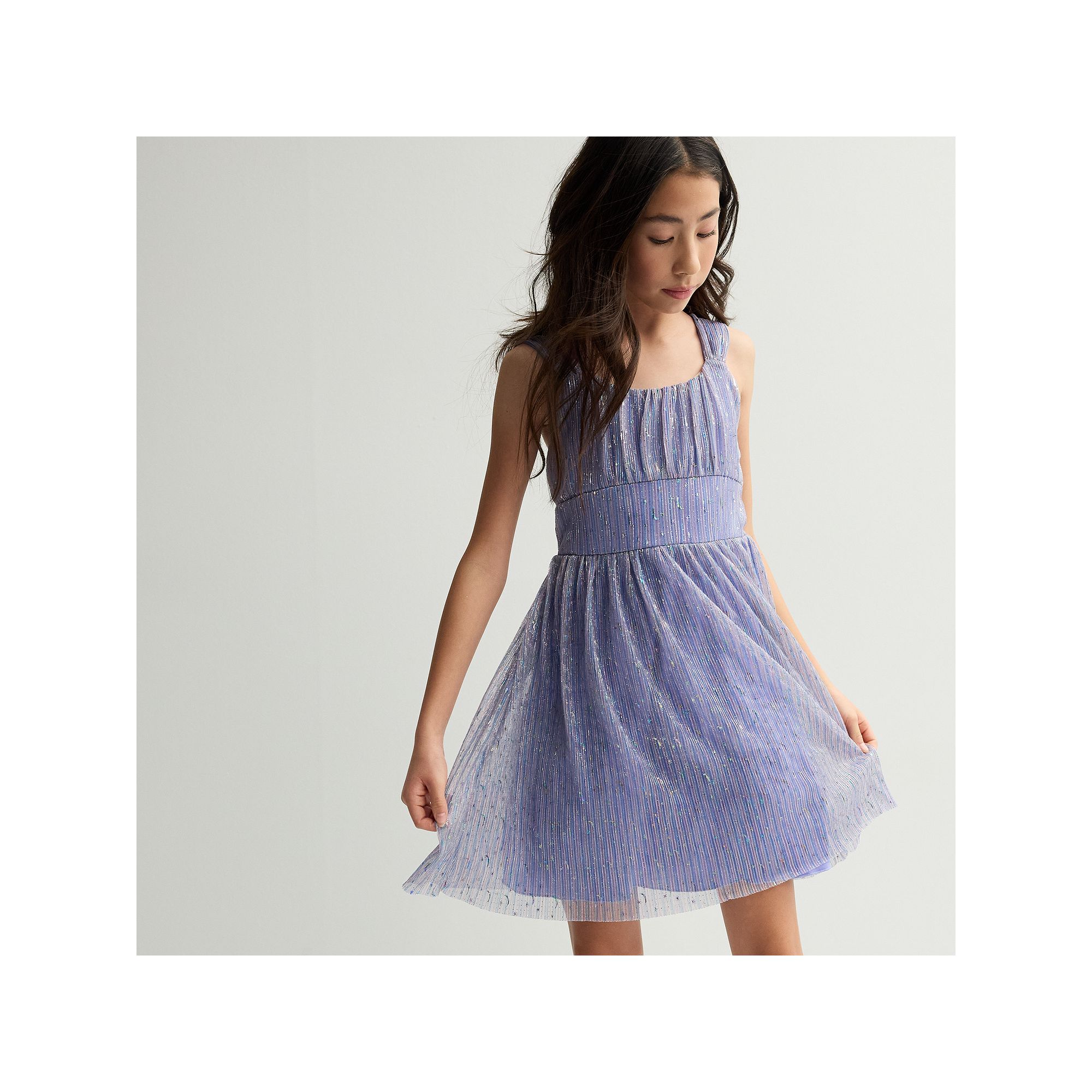 Girls 7-16 Speechless Shimmering Knee Length Dress, Girls, Purple