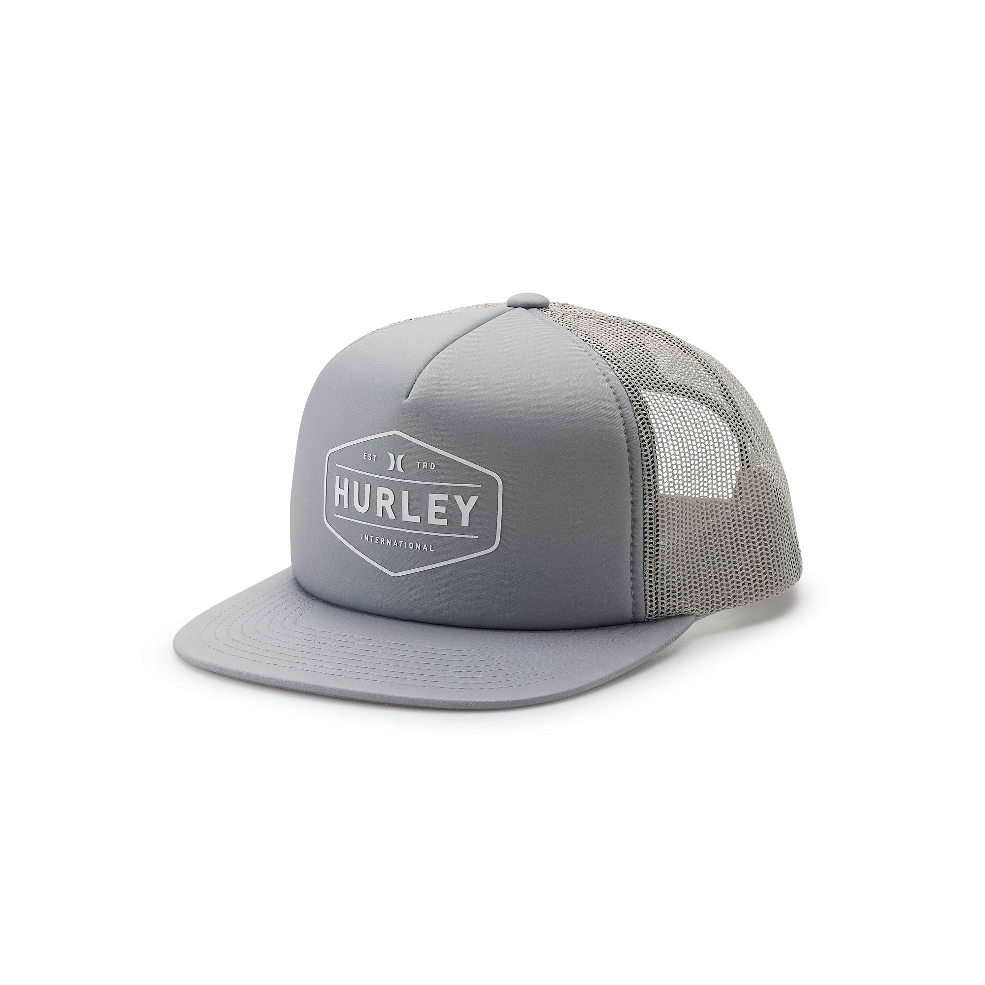 Mens Hurley Drop-In Trucker Hat, Gray