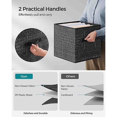 Storage Cubes, Non-woven Fabric Bins With Double Handles, Closet Organizers For Shelves