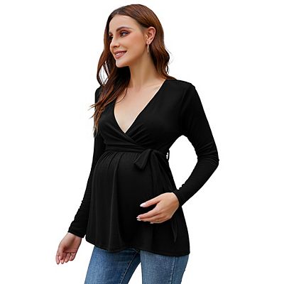 Maternity Shirts Women's Casual Maternity Tops Pregnancy Sleeve