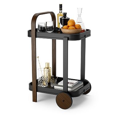 Umbra Bellwood Modern Wheeled Tiered Bar Cart