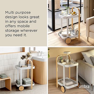 Umbra Bellwood Modern Wheeled Tiered Bar Cart