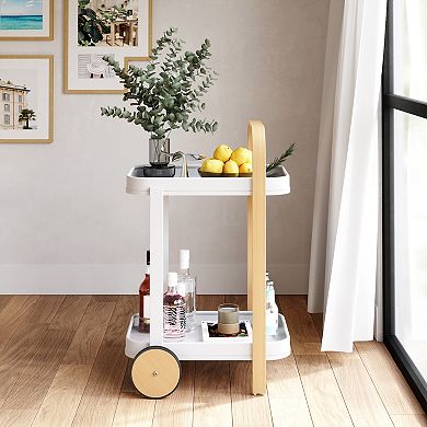 Umbra Bellwood Modern Wheeled Tiered Bar Cart