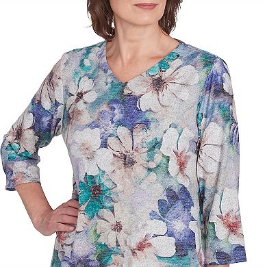 Women's Alfred Dunner Watercolor Floral Melange Top