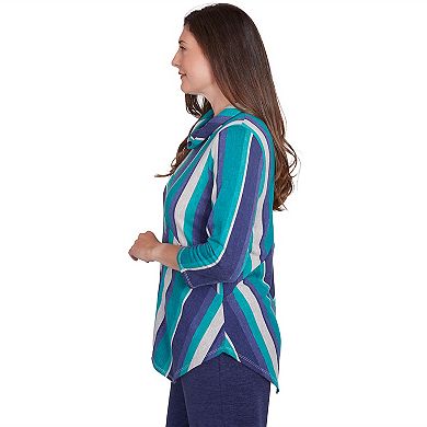 Women's Alfred Dunner Cowl Neck Striped Top