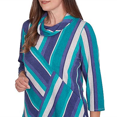 Women's Alfred Dunner Cowl Neck Striped Top