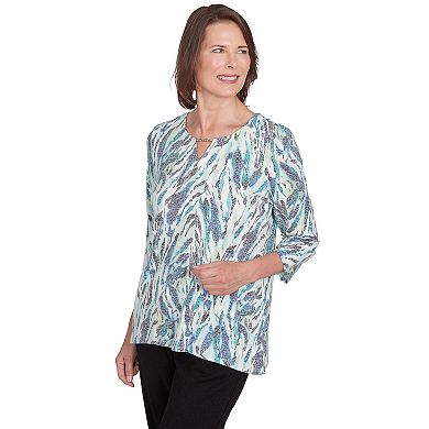 Women's Alfred Dunner Animal Print Split Neck Tee