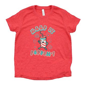 Keep It Poppin' Firework Youth Short Sleeve Graphic Tee