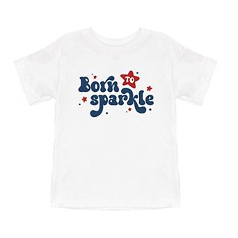 Born To Sparkle Toddler Short Sleeve Graphic Tee