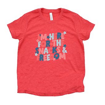 I'm Here For The Snacks Youth Short Sleeve Graphic Tee
