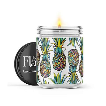 Colorful Pineapples - 22-oz Candle Jar - Mahogany Teakwood