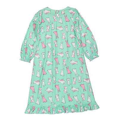 Komar Kids Animals Bunny Toddler Girls Flannel Granny Gown Nightgown Pajamas