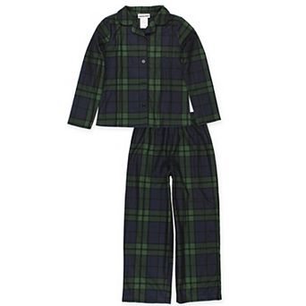 Komar Kids Holiday Green Plaid Big Girls 2 pc Coat Pajamas