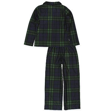 Komar Kids Holiday Green Plaid Big Girls 2pc Coat Pajamas