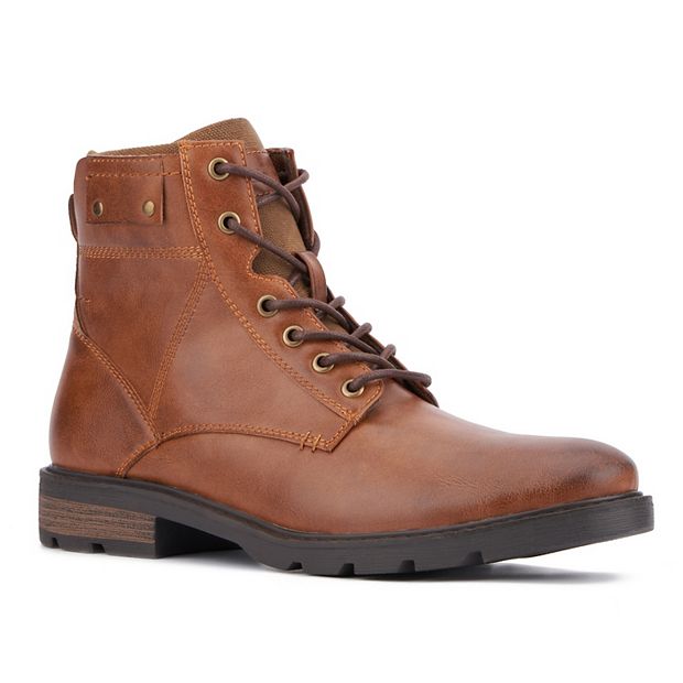 Reserved Footwear Men\'s Brown & Gray Leather Upper Combat Boots Reserved Footwear Men main image 2