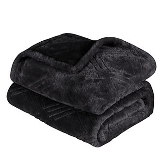 SUPERIOR Alaska Diamond Plush Fleece Ultra-Soft Blanket