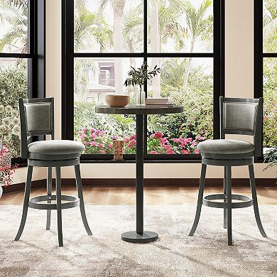 Swivel Bar Stools Set Of 2 With Soft-padded Back And Seat