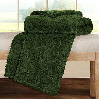 SUPERIOR Arctic Boho Jacquard Plush Fleece Blanket