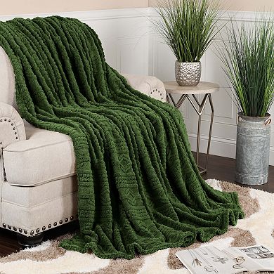 SUPERIOR Arctic Boho Jacquard Plush Fleece Blanket