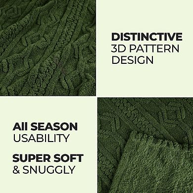 SUPERIOR Arctic Boho Jacquard Plush Fleece Blanket