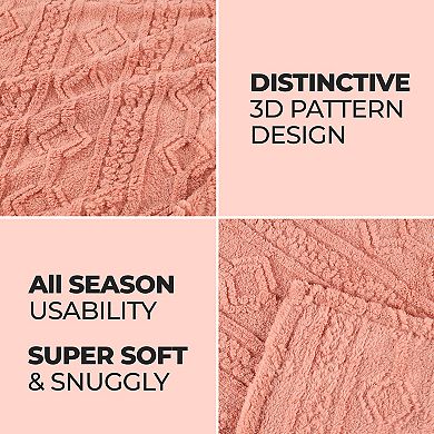 SUPERIOR Arctic Boho Jacquard Plush Fleece Blanket