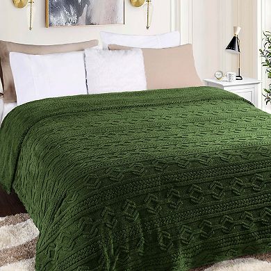 SUPERIOR Arctic Boho Jacquard Plush Fleece Blanket