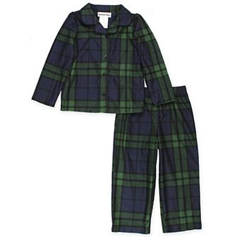 Komar Kids Holiday Green Plaid Toddler Girls 2 pc Coat Pajamas