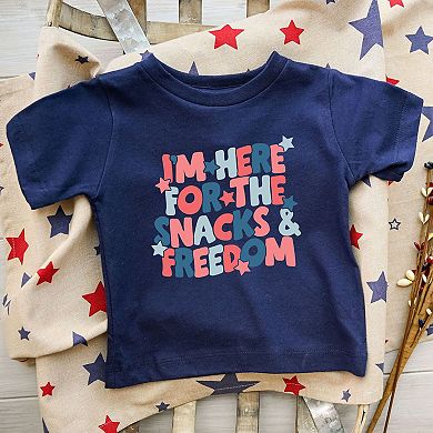 I'm Here For The Snacks Toddler Short Sleeve Graphic Tee