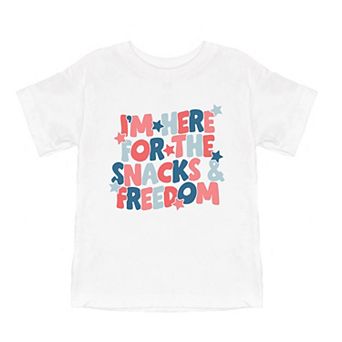 I'm Here For The Snacks Toddler Short Sleeve Graphic Tee