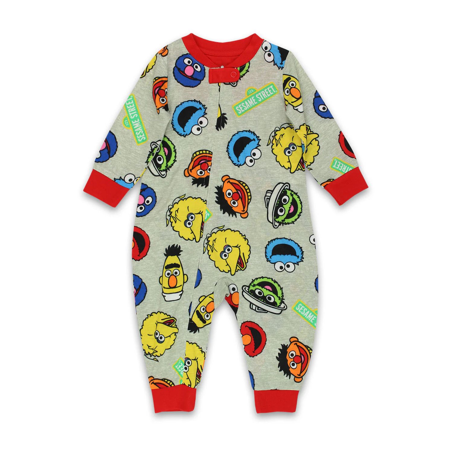 Sesame Street Toddler Kids' Union Suit Embroidered Hooded Footless...