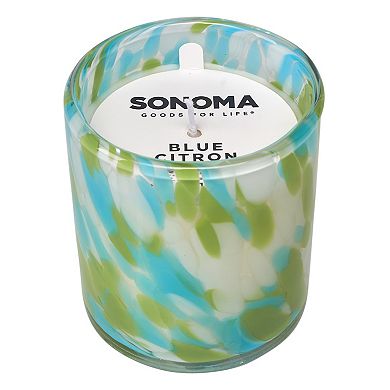 Sonoma Goods For Life® Blue Citron 10-oz. Blue Green Confetti Glass Candle Jar