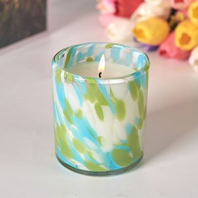 Sonoma Goods For Life® Blue Citron 10-oz. Blue Green Confetti Glass Candle Jar