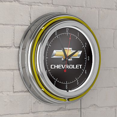 Chevrolet Logo Retro Neon Wall Clock