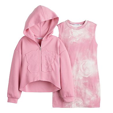 Girls 7-16 Adyson Parker 3D Embellished Hoodie & Sleeveless Dress Set