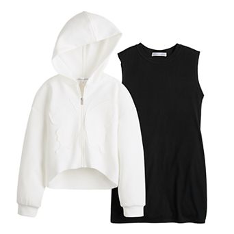Girls 7-16 Adyson Parker 3D Embellished Hoodie & Sleeveless Dress Set