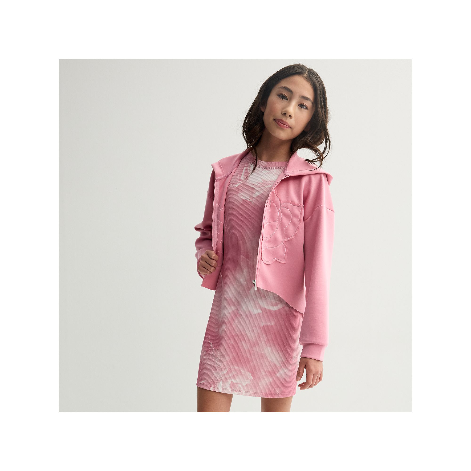 Girls 7-16 Adyson Parker 3D Embellished Hoodie & Sleeveless Dress Set, Girl