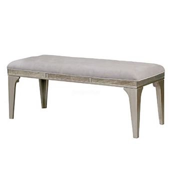Dining Seating Bench In Silver And Light Gray